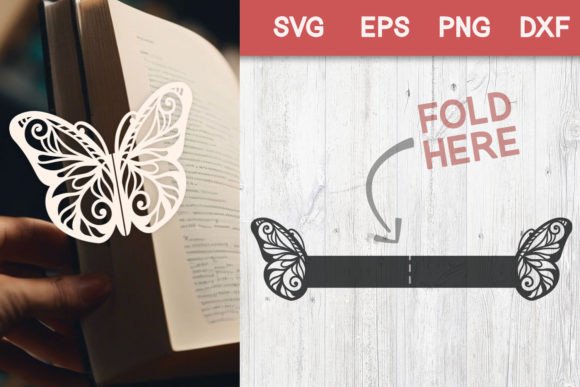Bookmark Butterfly SVG Template for Crafts