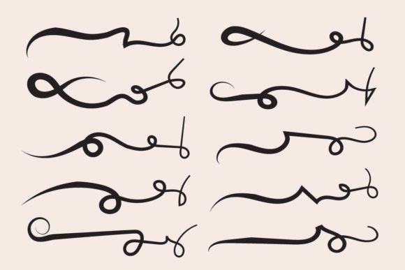 Calligraphy Text Elements Tails Swoosh Graphics