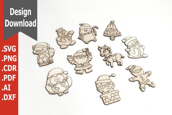 Christmas Decoration Coloring Laser Cut for Winter Amp