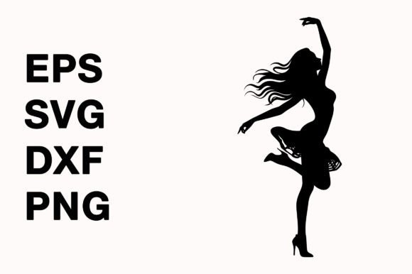 Dancing Girl Silhouette SVG for Brand Graphics