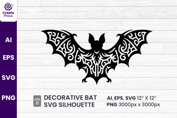 Decorative Bat Silhouette Sublimation 11: Graphics & Crafts