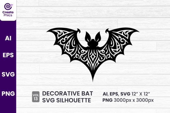 Decorative Bat Silhouette Sublimation 13: Graphics & Crafts