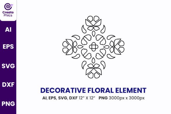 Decorative Floral Element Vector Clipart Review