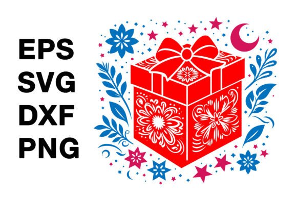 Decorative Gift Box Design SVG Sticker Graphics Review