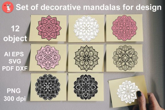 Decorative Mandalas for Graphics and Crafts