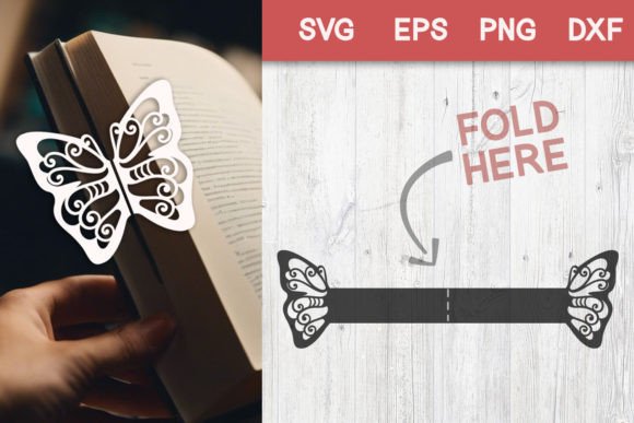 Delicate Butterfly Paper SVG Bookmark Graphics