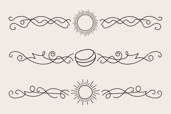 Fancy Lines Summer Flourish Dividers: Graphics & Decorative Elements