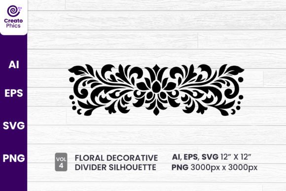 Floral Decorative Divider Silhouette 4 Graphics Review