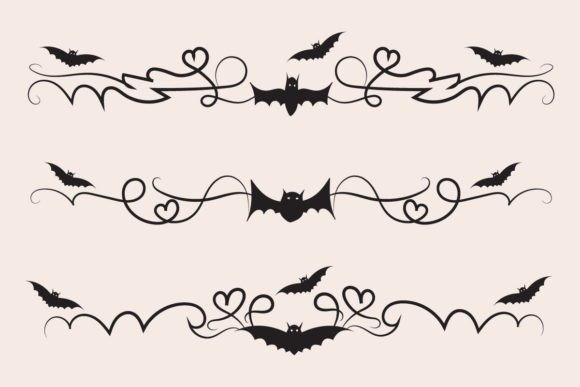 Halloween Bats Flourish Dividers: Graphics & Decorative Elements