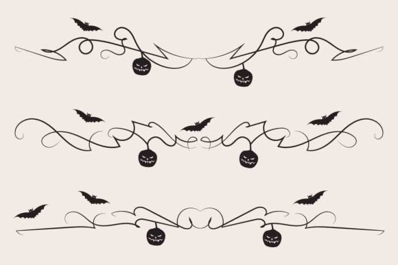 Halloween Flourish Dividers: Graphics & Decorative Elements