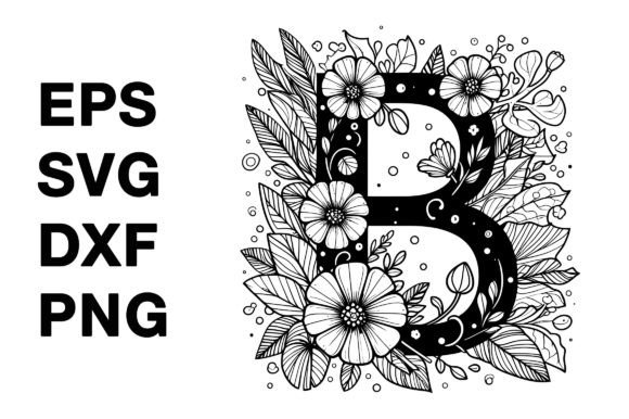 Letter B with Flower Decorative Border: Graphics Freebies Review