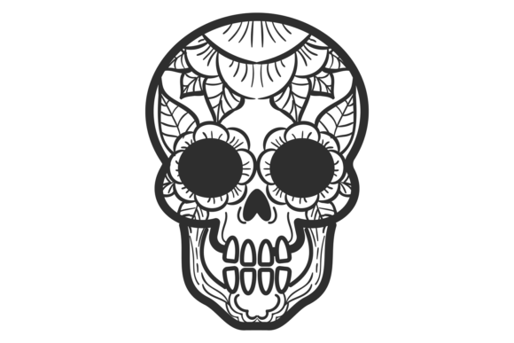 Ornate Skull Tattoo Graphics for Crafts
