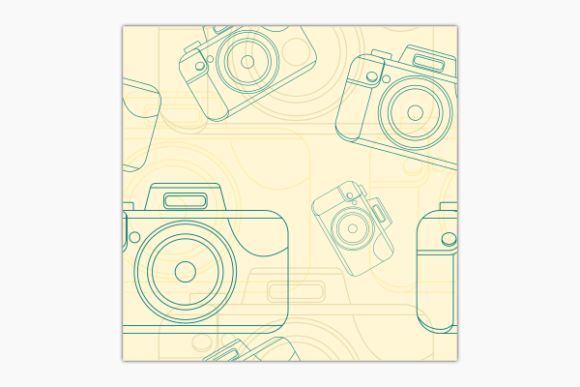 Outline Style Camera Seamless Pattern Graphics