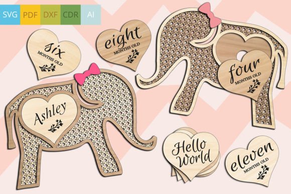Rattan Elephant SVG for Laser Cutting Signs