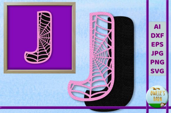 Spiderweb Monogram - Letter J: Laser Cutting & Autumn Amp