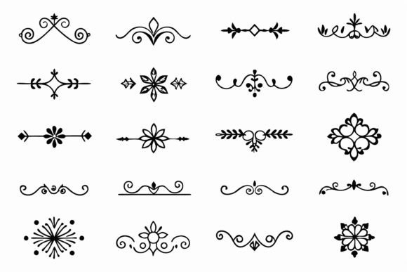 SVG Ornaments Line Art for Graphics & Crafts